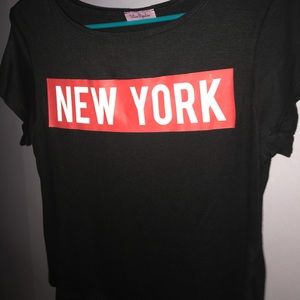 Black “New York” crop top
